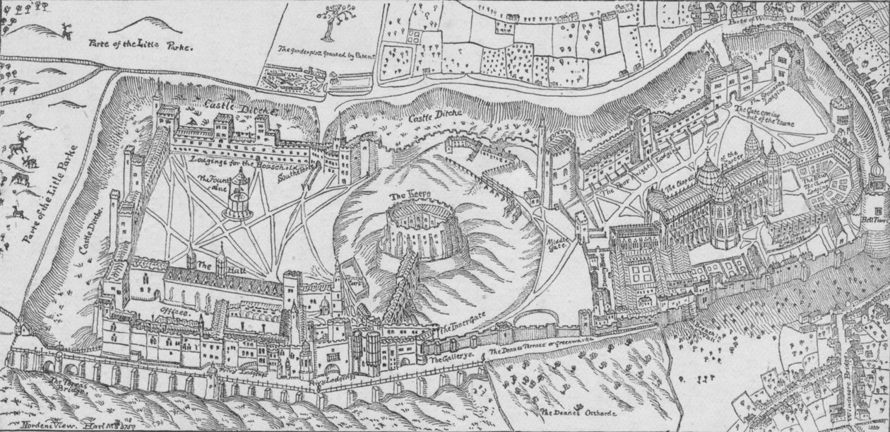 Nordens View of Windsor Castle, 1607 by John Norden