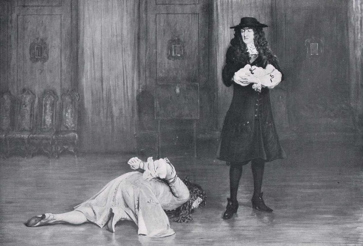 The Duke of Monmouth pleads for his life, illustration from 