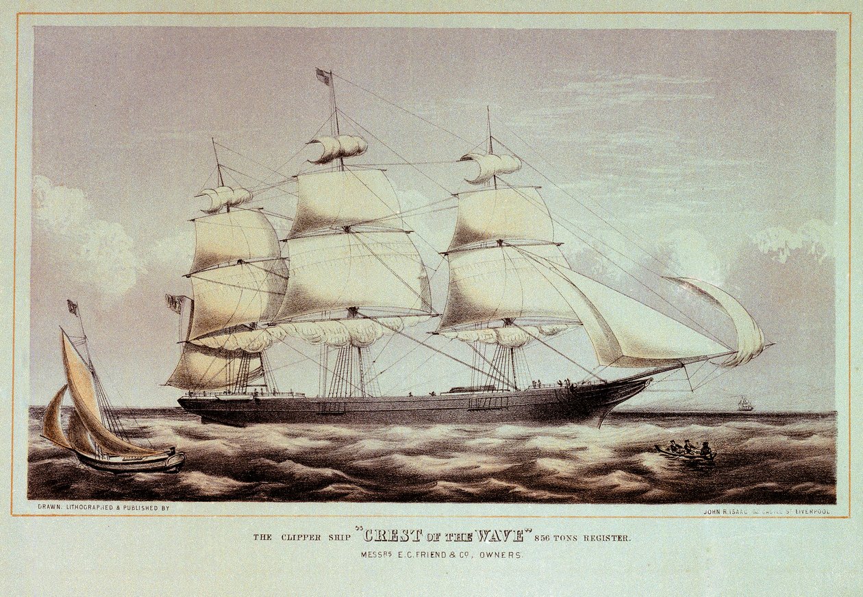 The clipper ship 'Crest of the Wave' by John R. Isaac