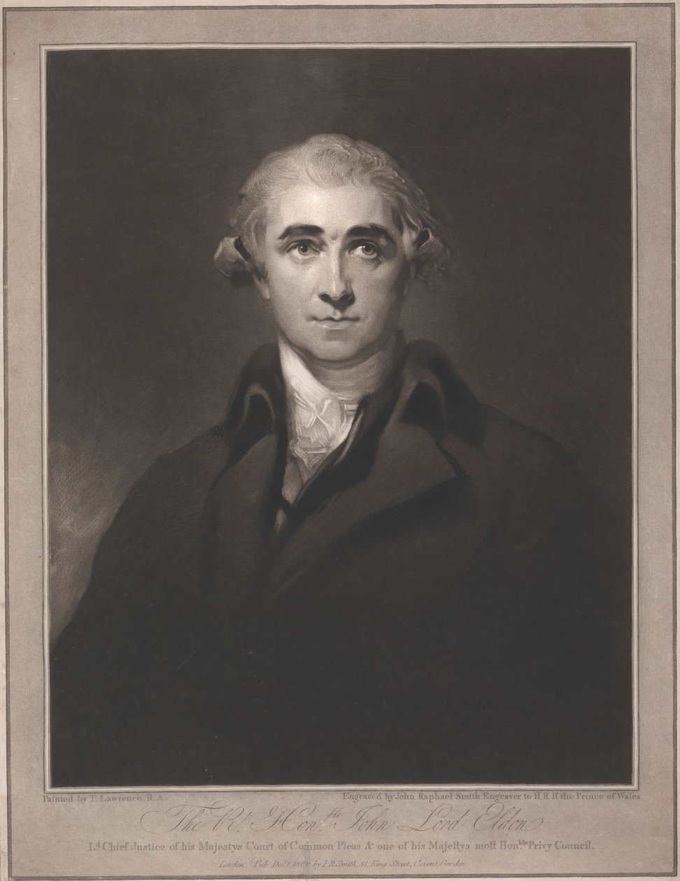 Right Honorable John Lord Eldon by John Raphael Smith