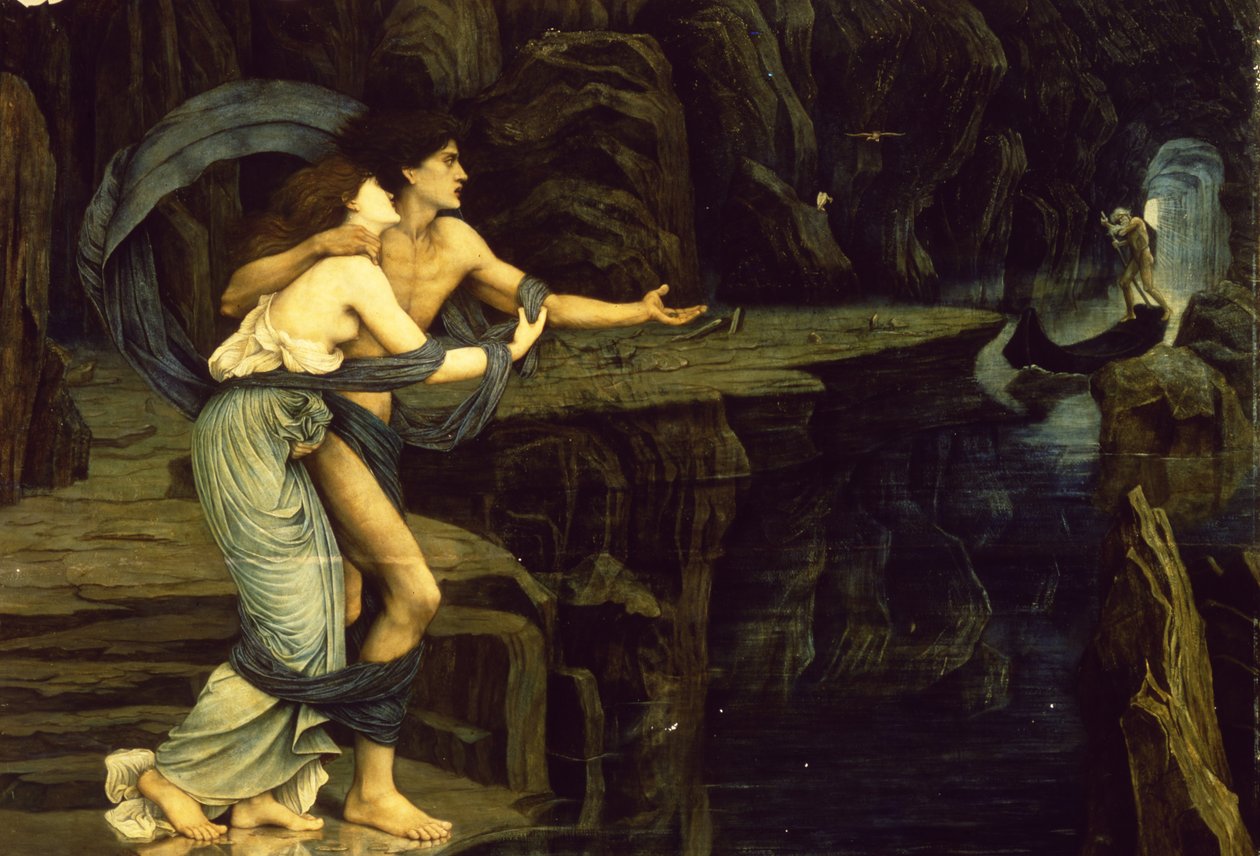 Orpheus and Eurydice on the Banks of the River Styx by John Roddam Spencer Stanhope