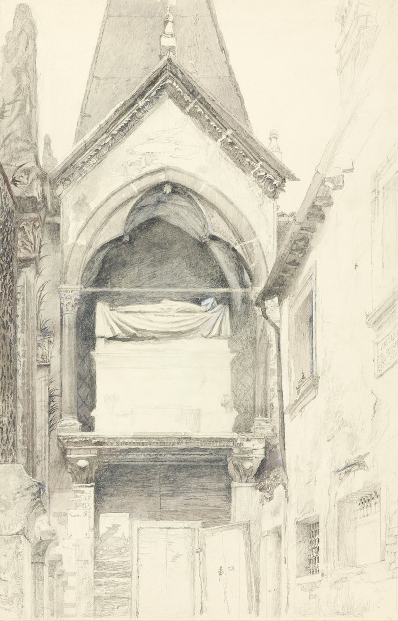 The Tomb of Cangrande I della Scala, Verona, 28 May-29 June 1869 by John Ruskin