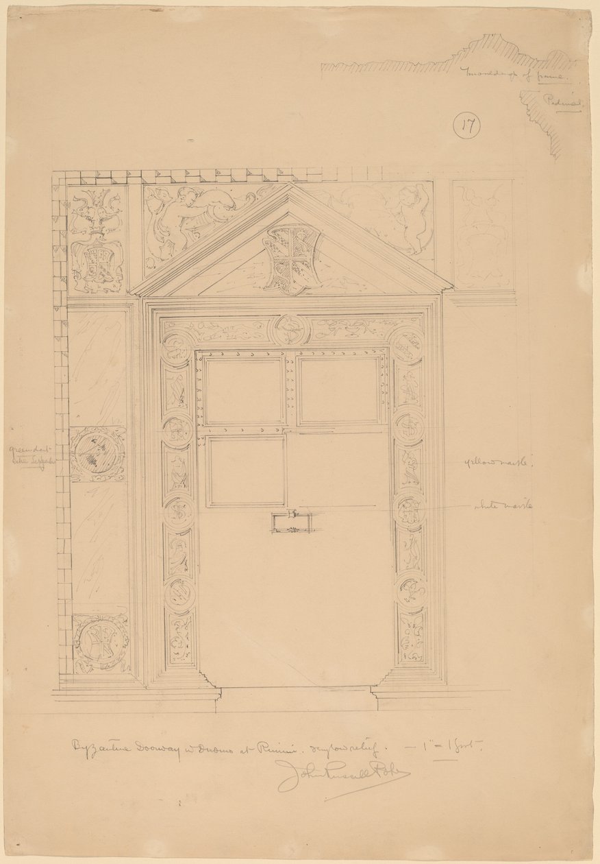 Byzantine Doorway with Duomo, Rimini by John Russell Pope