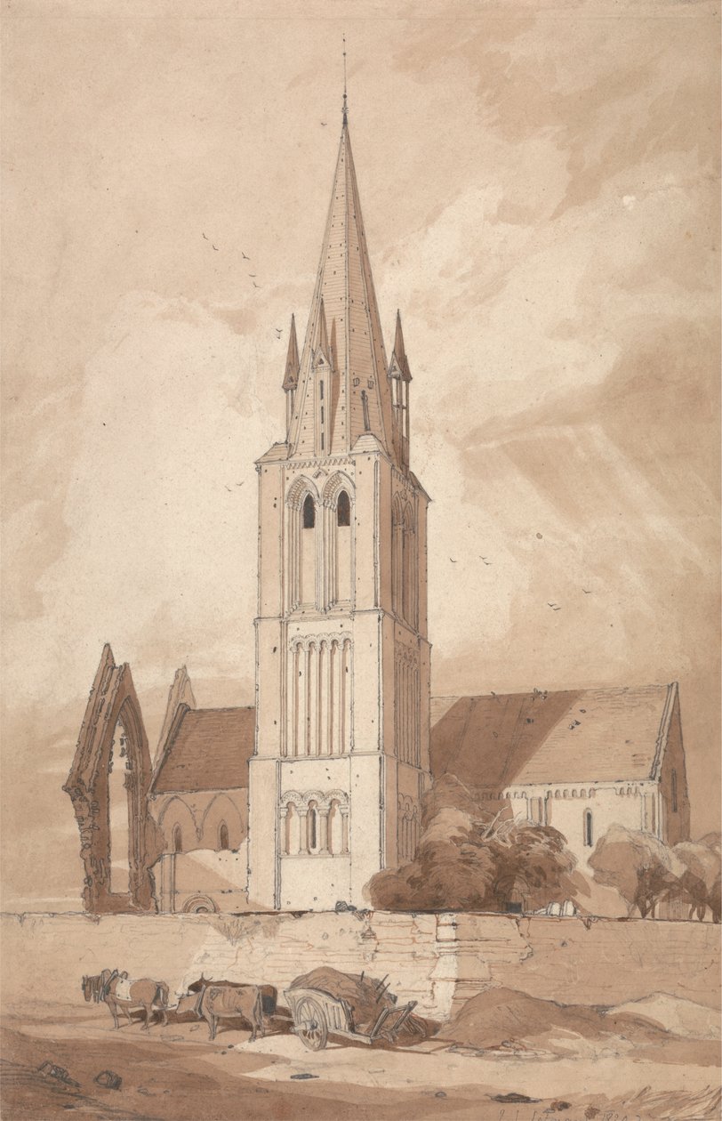 Douvres Church, Normandy by John Sell Cotman