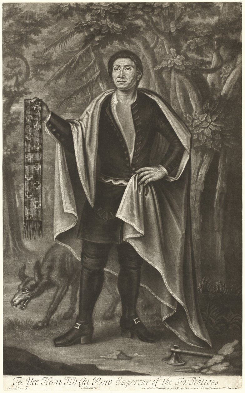 Tee Yee Neen Ho Ga Row, Emperor of the Six Nations by John Simon after John Verelst