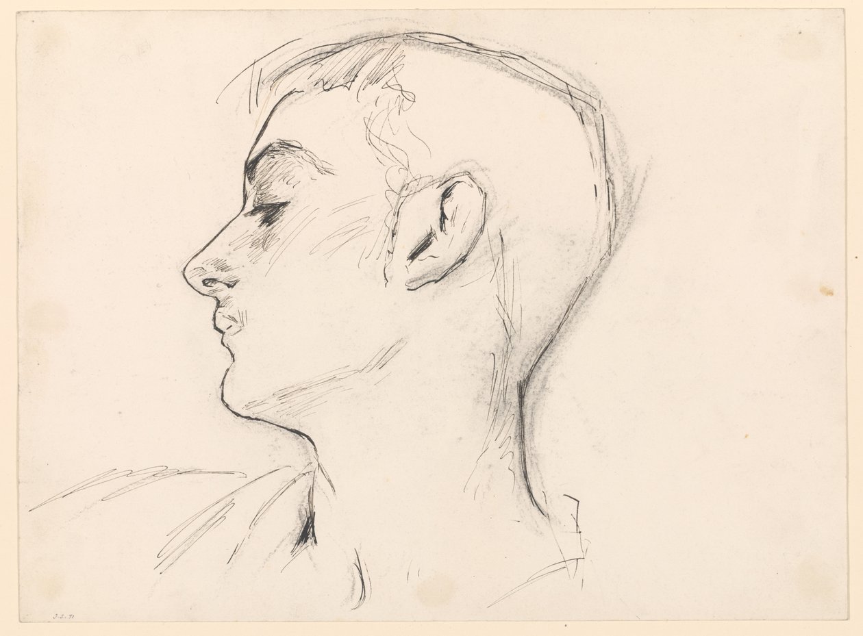Head of a Young Man (Albert de Belleroche) in Profile by John Singer Sargent