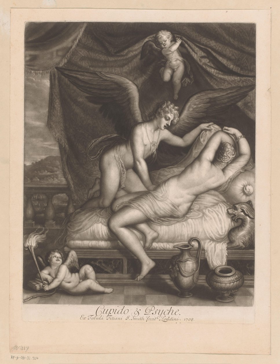 Cupid and Psyche on Bed (Loves of the Gods) by John Smith