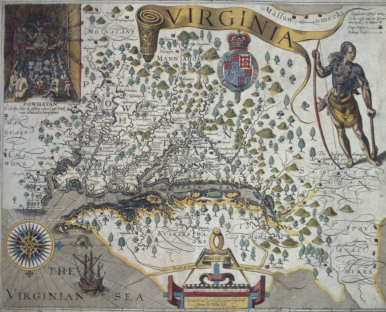 Map of Virginia: Inset showing interior of Indian chief Powathan