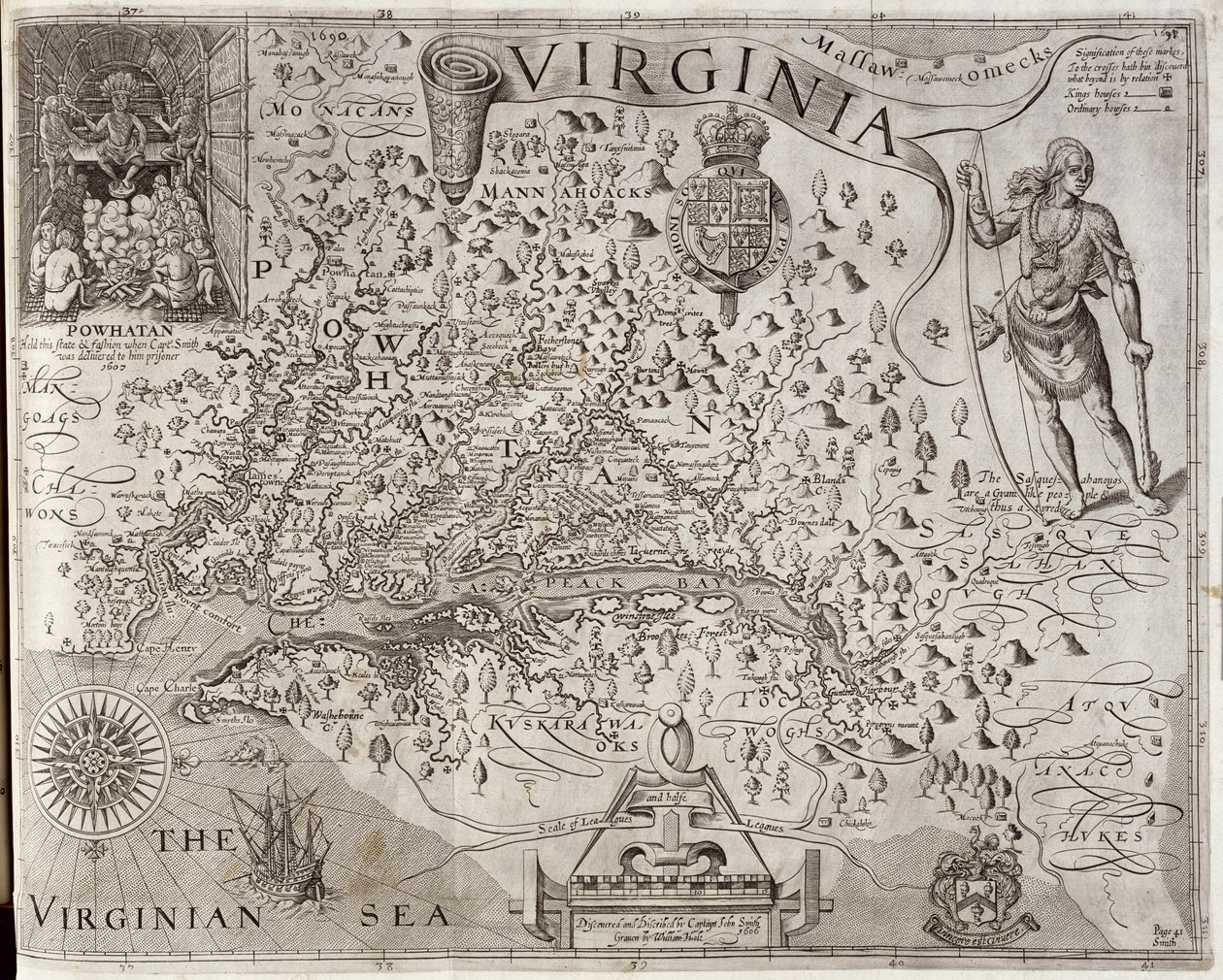 Map of Virginia, discovered and described by Captain John Smith, 1606, engraved by William Hole, published 1612 by John Smith 2