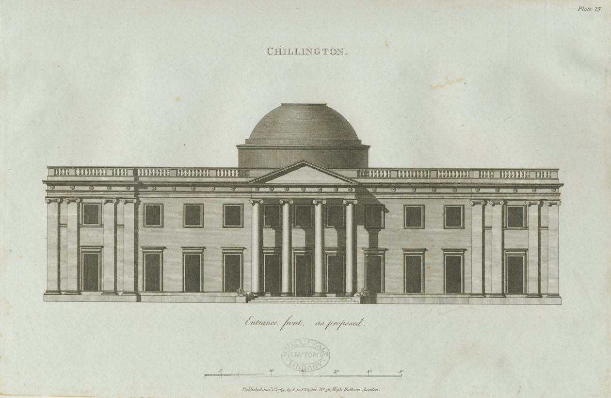 Chillington Hall by John Soane: Premium art reproduction