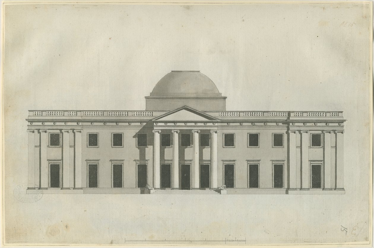 Chillington Hall: pen and wash drawing, nd [1780s]