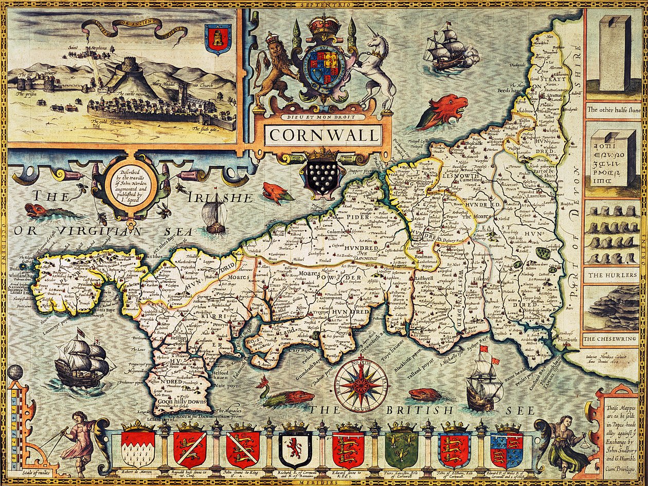 Map of Cornwall from the 