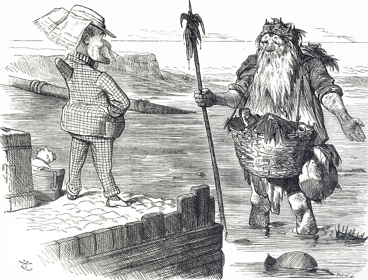 Cartoon Commenting on the Pollution of the Thames in London by John Tenniel