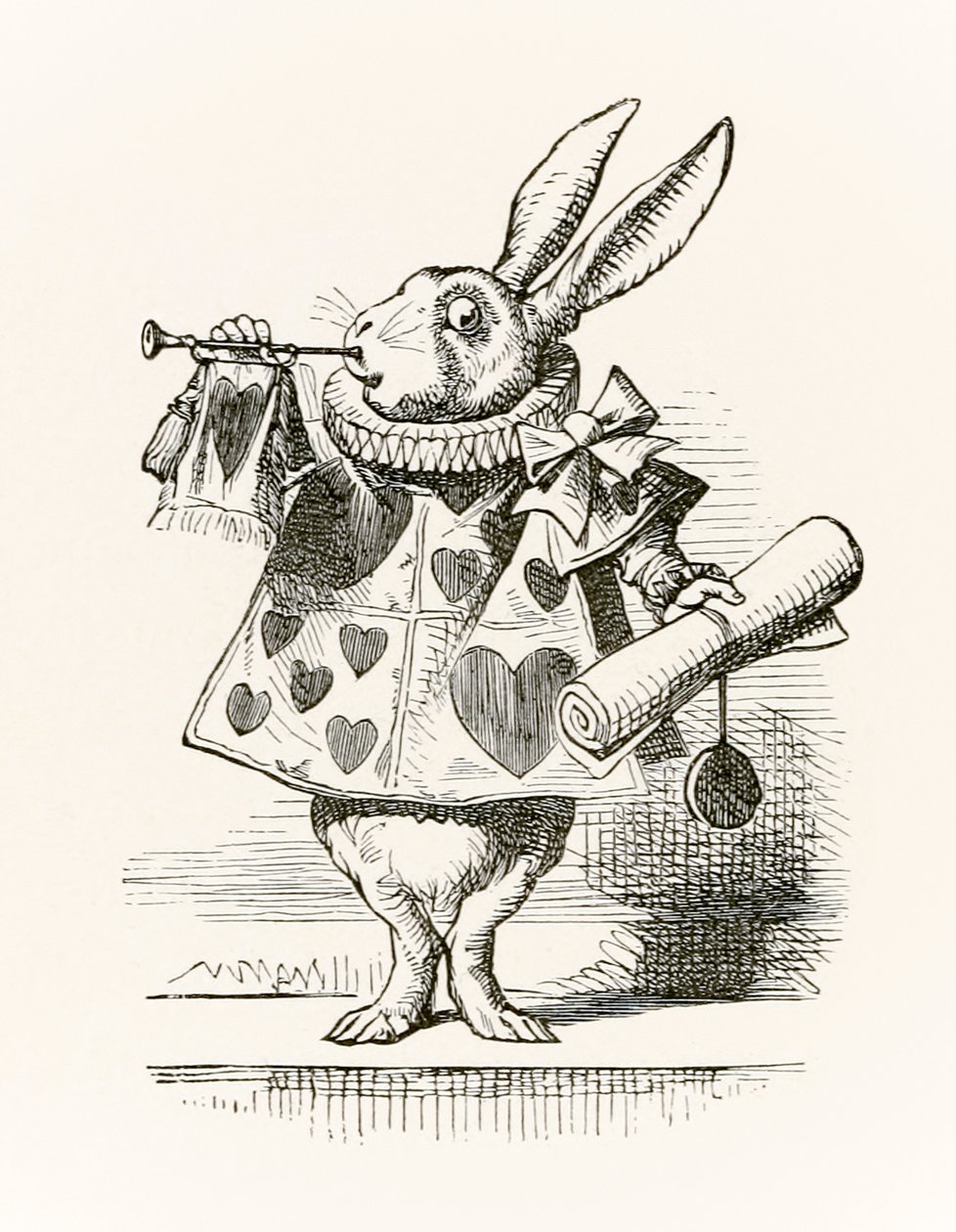 The White Rabbit with trumpet and scroll heralding the accusation, from ...