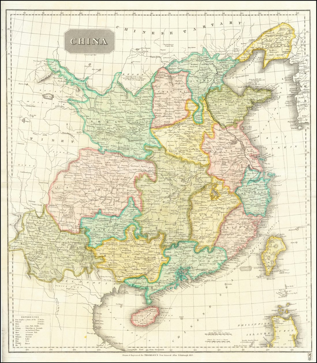 1815 Map of China by John Thomson