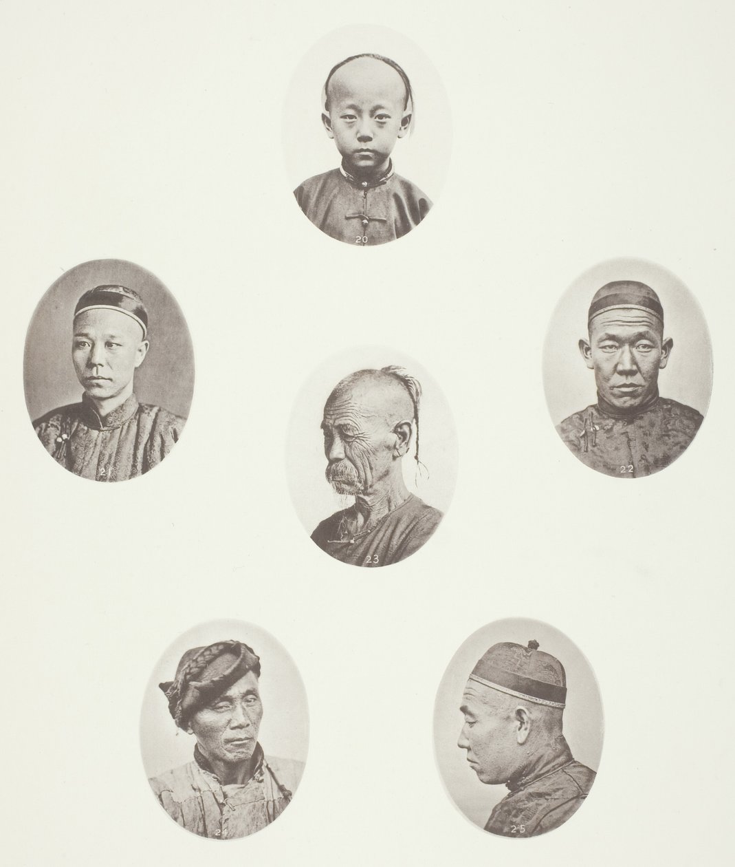 Cantonese Boy; Cantonese Merchant; Mongolian Male Head; A Venerable Head; A Labourer; Mongolian Male Head by John Thomson