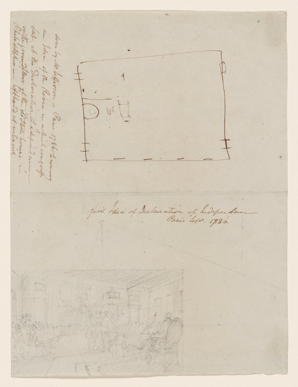 First Idea of Declaration of Independence, Paris, Sept. 1786 by John Trumbull