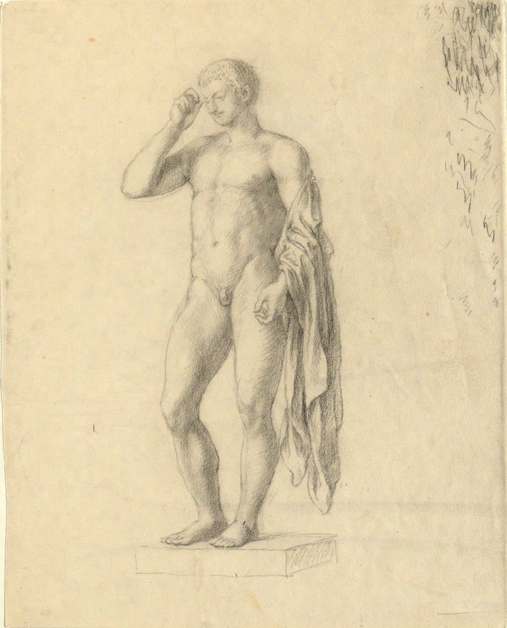 Nude Male Figure (classical) showing left side by John Trumbull
