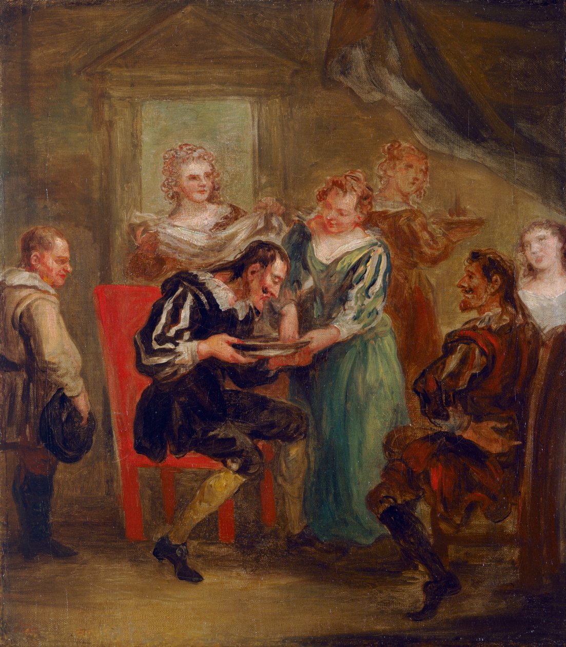 Don Quixote Washing His Beard by John Vanderbank