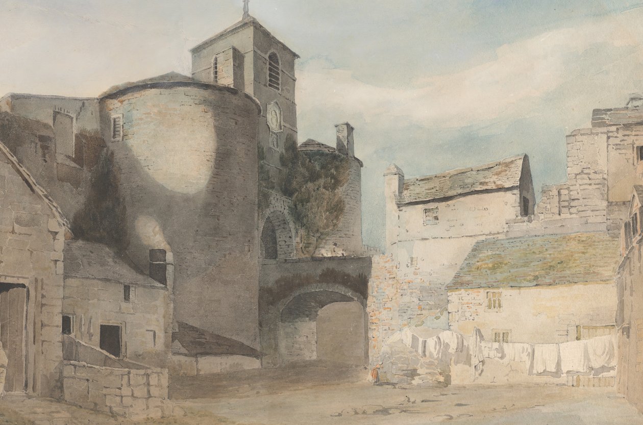 Fortified Entrance to a Welsh Town East Gate of Caernarvon by John Varley I
