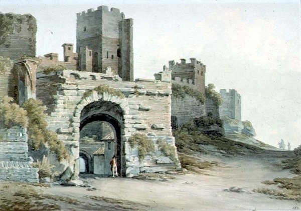 Porta Tiburtina (now Porta di San Lorenzo), Rome, seen inside by John Warwick Smith