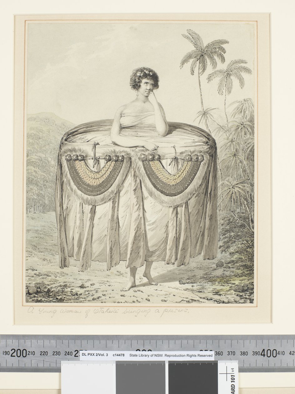 A Young Woman of Otaheite bringing a present, c.1773-84 by John Webber