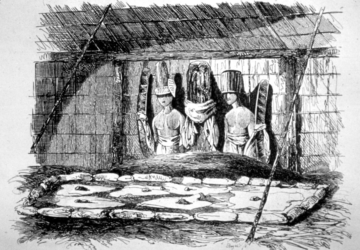 Inside of a Funeral Hut, Tahiti by John Webber