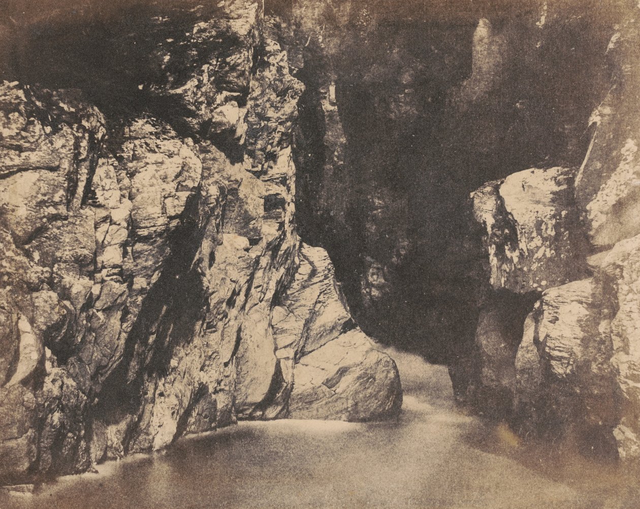 Banks of a Pool, the Rumbling Bridge at Dunkeld, c. 1853 by John William Dudgeon