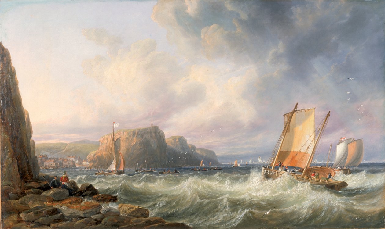 Off the Yorkshire Coast, Staithes by John Wilson Carmichael