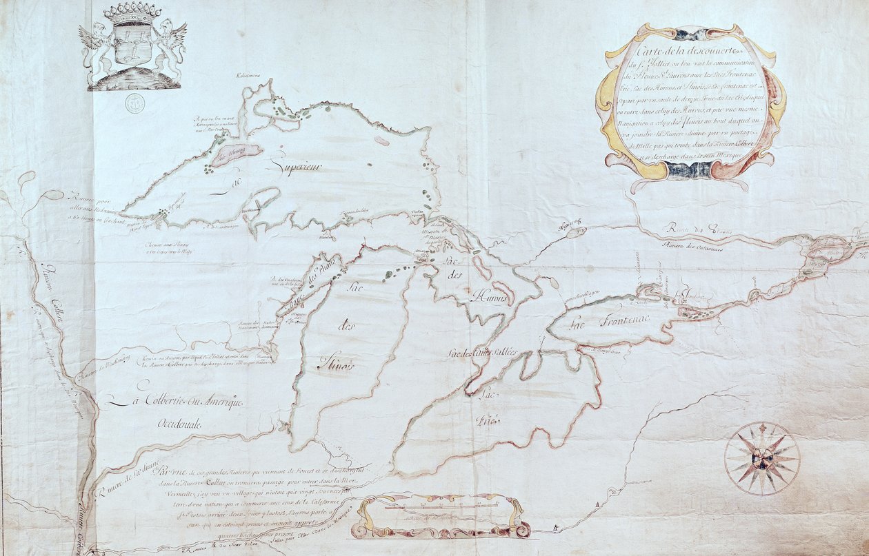Map of the Great Lakes by Jolliet