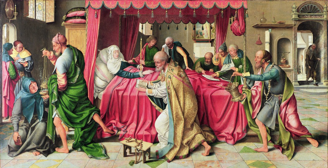 Triptych with the Death of the Virgin by Joos van Cleve