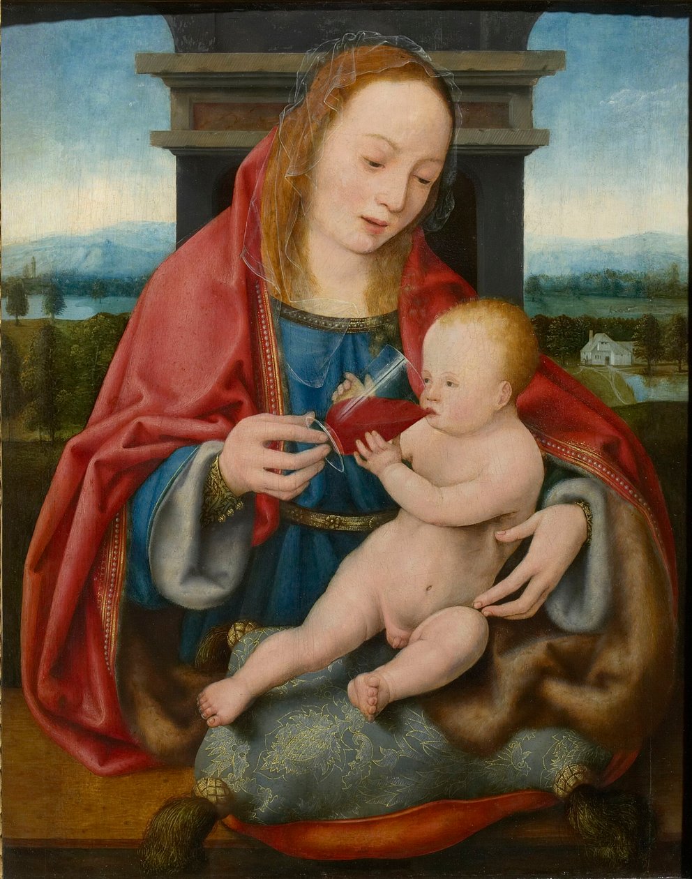 The Virgin with the Infant Christ Drinking Wine, c. 1520 by Joos van Cleve