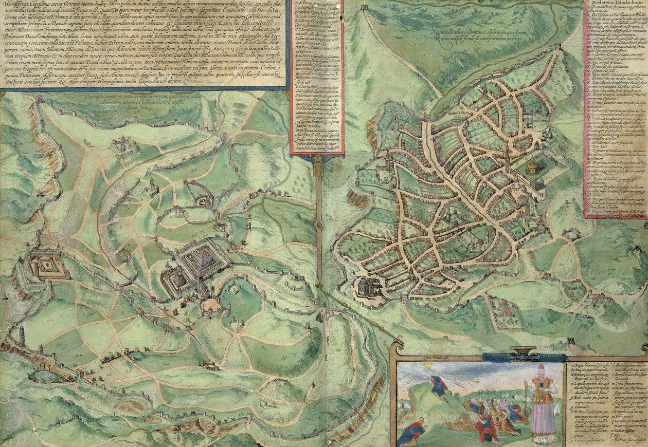 Map of Jerusalem, from 'Civitates Orbis Terrarum' by Georg Braun and ...