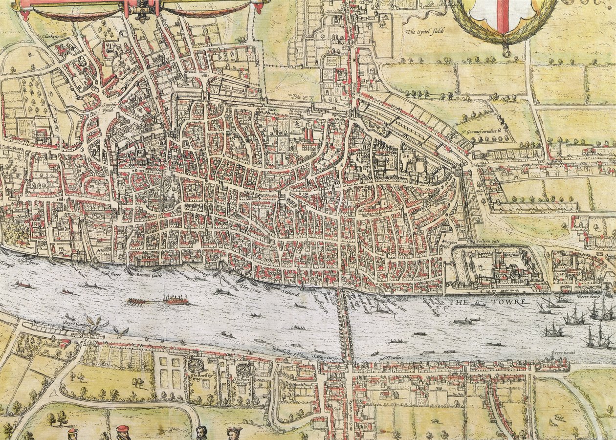 Map of London, from 'Civitates Orbis Terrarum' by Georg Braun and Frans ...