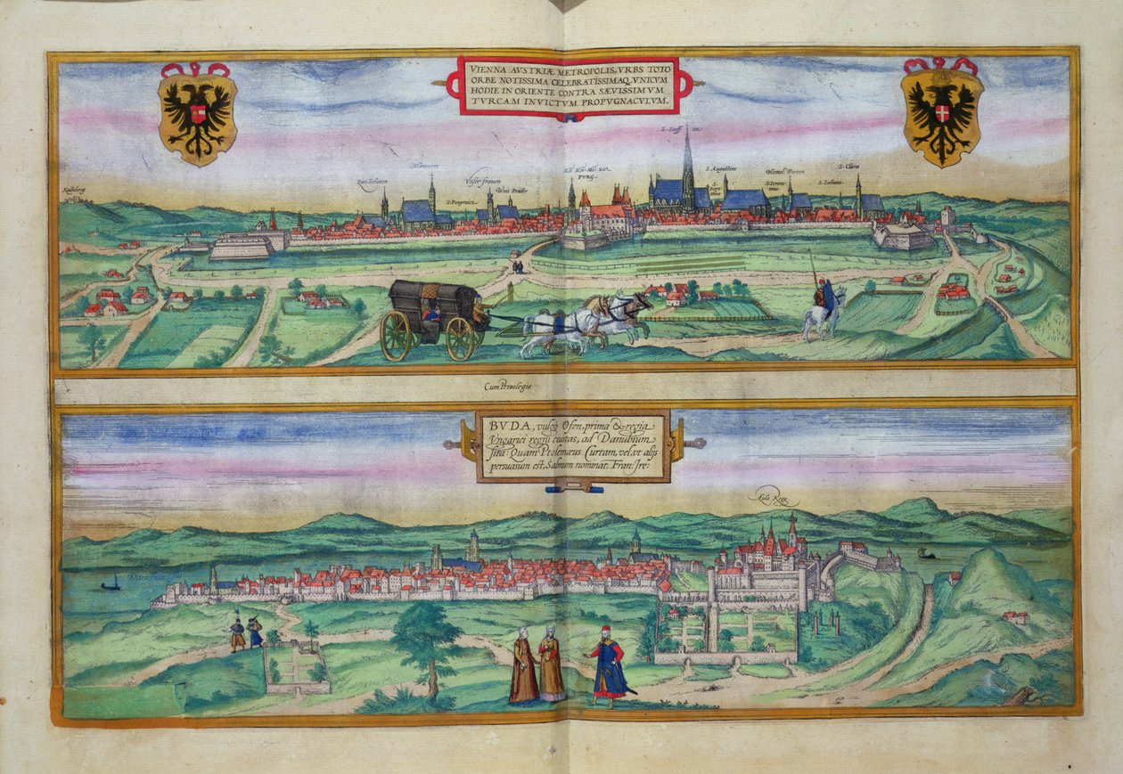 Town Plan of Vienna and Buda, from 