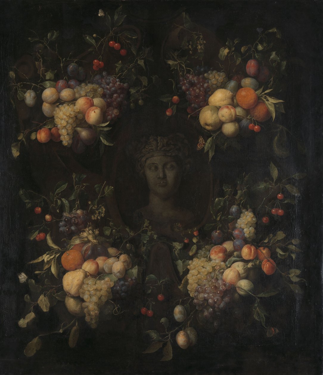 Head of a Woman in a Decorated Cartouche by Joris van Son