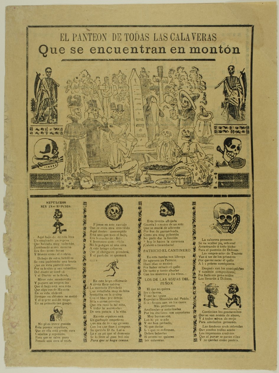 The Mausoleum of All the Calaveras That Are Found in a Heap by José Guadalupe Posada