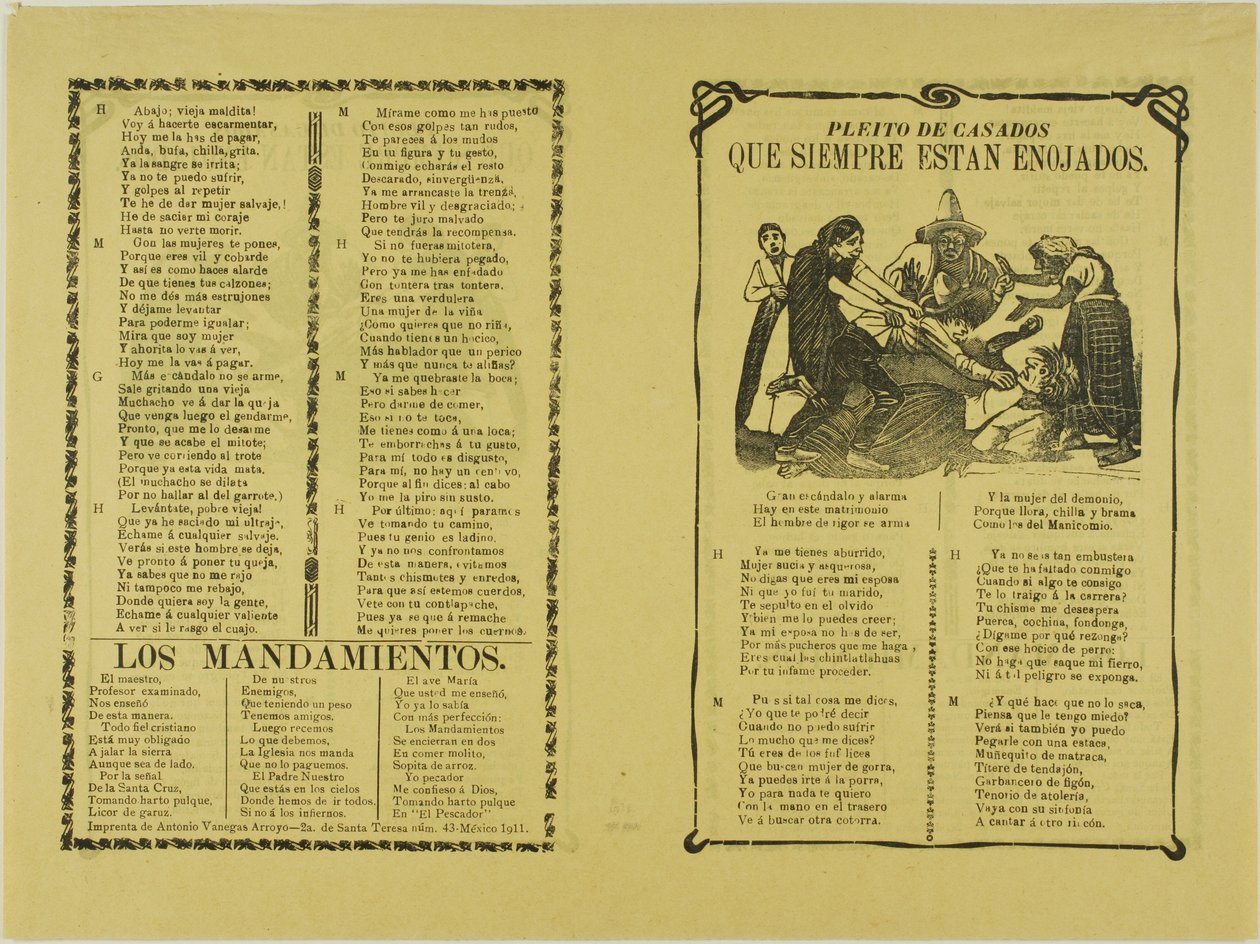 Dispute of Spouses Who Are Always Angry by José Guadalupe Posada