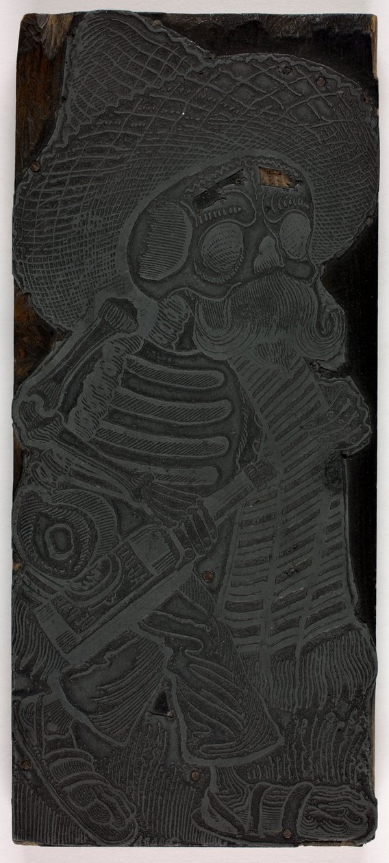 Printing Block for Calavera of the Masses, No. 2 by José Guadalupe Posada