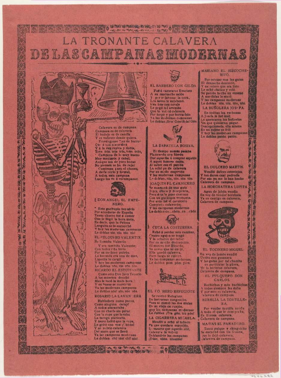 The Thundering Skeleton of the Modern Bells by José Guadalupe Posada
