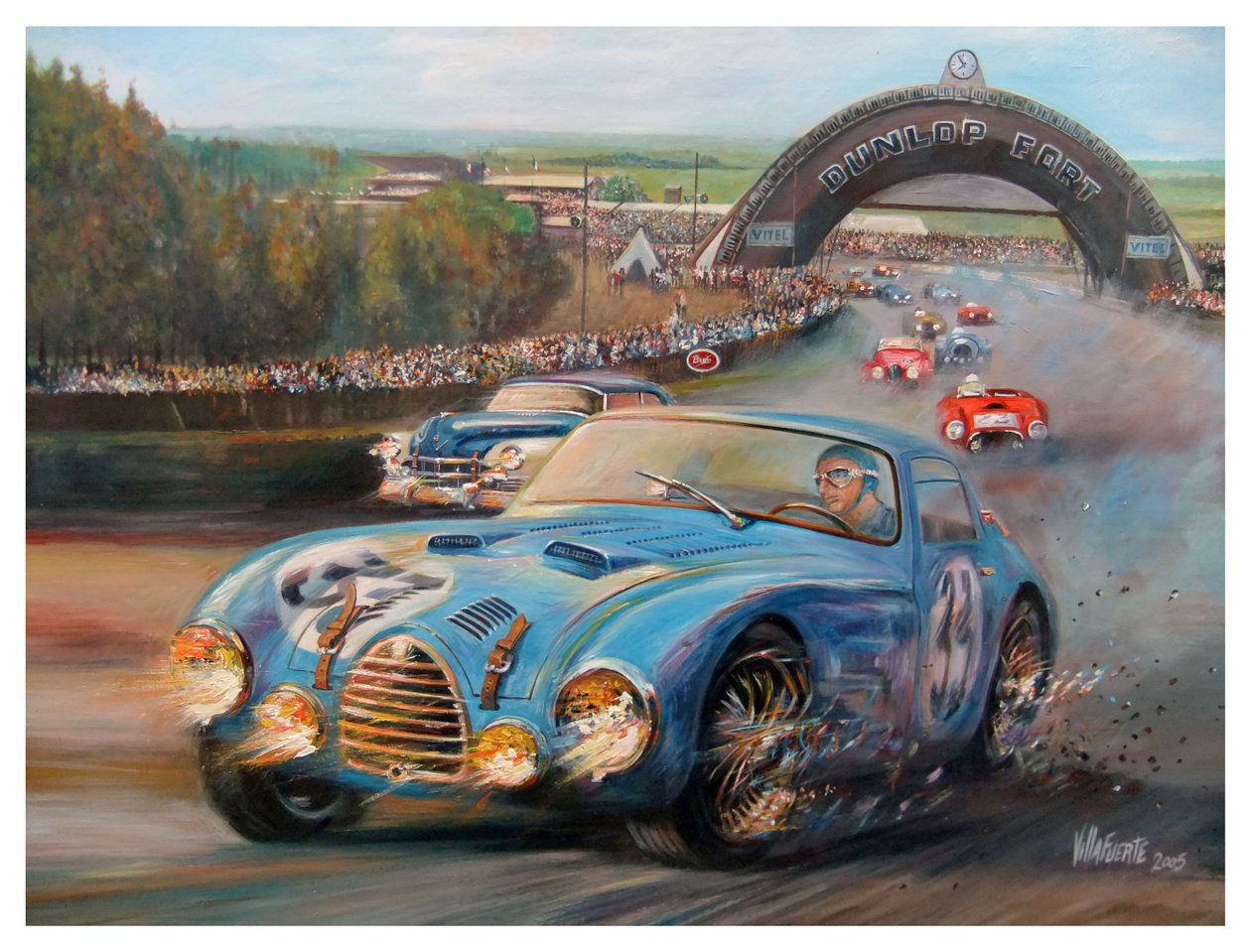 Juan Manuel Fangio at Le Mans 1950 Gordini Type 18S by Jose Maria Villafuerte