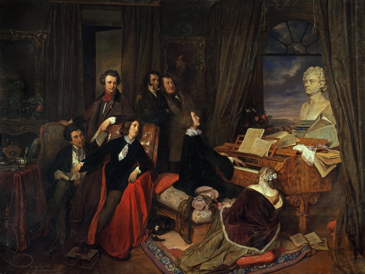 Liszt at the Piano by Josef Danhauser