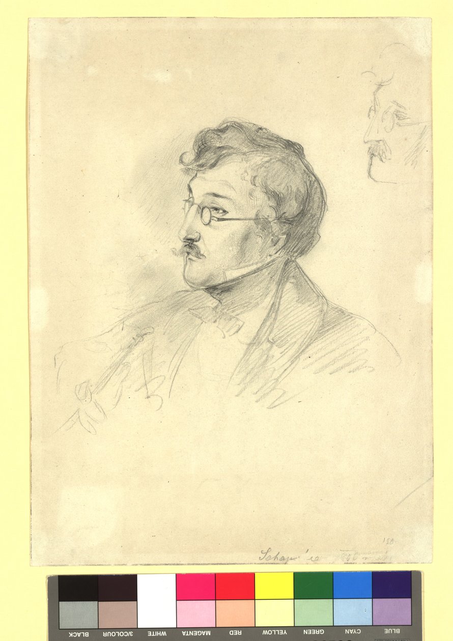 Study (Detail) for the Painting "The Chess Game" by Josef Danhauser