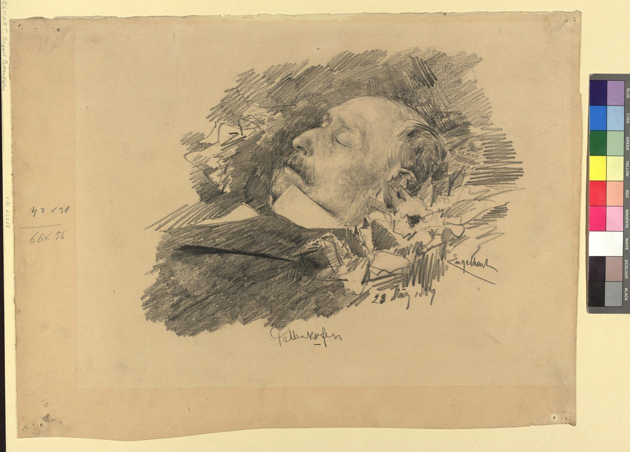 The Painter August Pettenkofen on His Deathbed by Josef Engelhart
