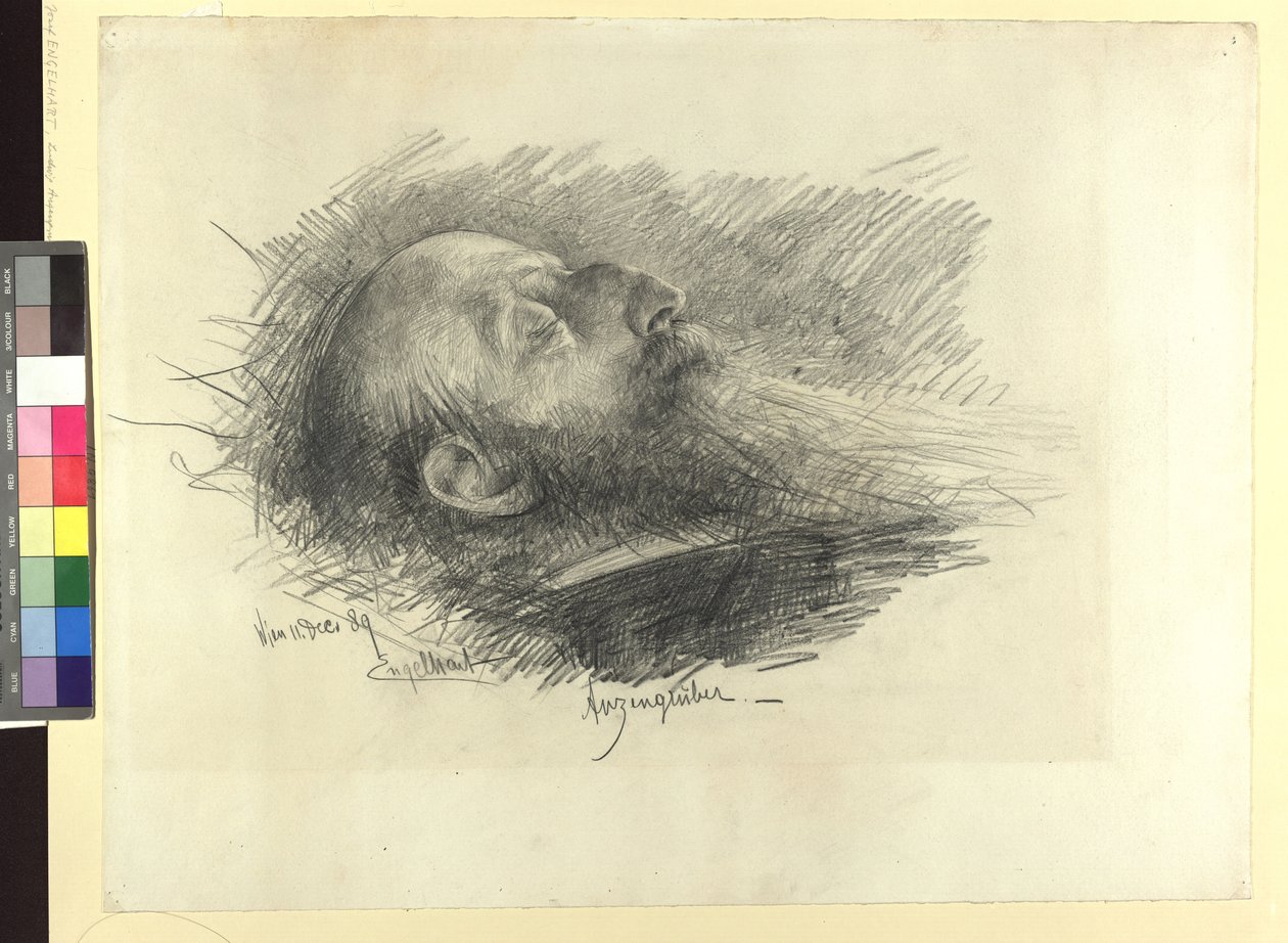 Ludwig Anzengruber on His Deathbed by Josef Engelhart