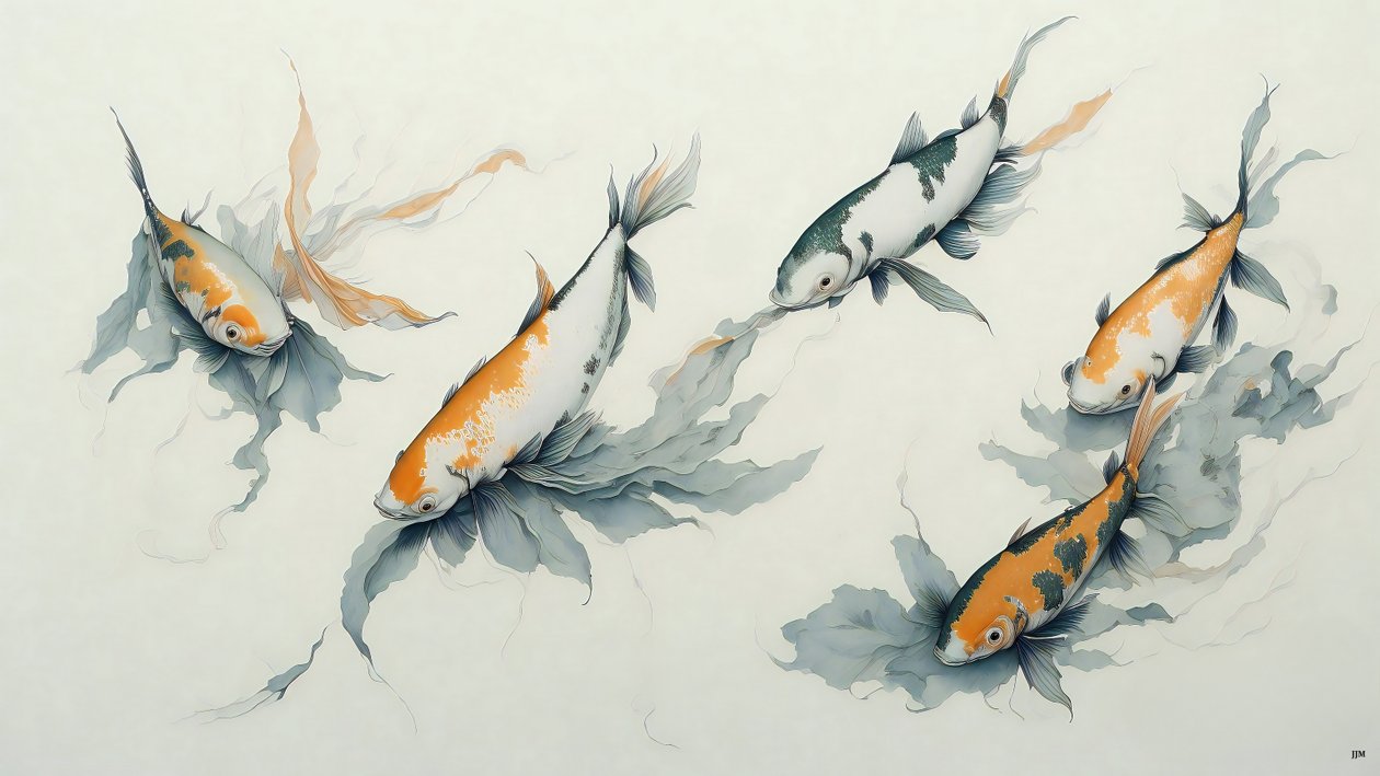 Koi Carp Fish 01 by Josef Johann Michel