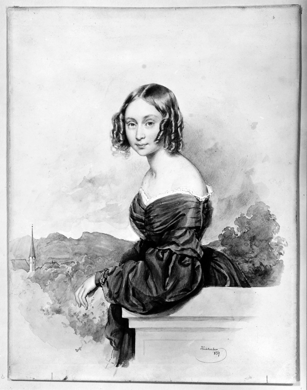 Countess Natalia Alexandra von Buxhövden, married to K.G. Löwenhielm by Josef Kriehuber