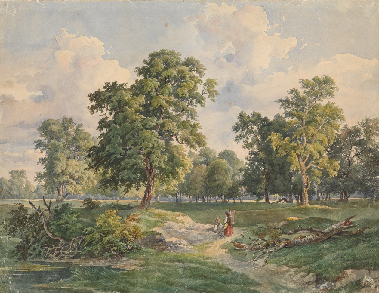 Large Park Landscape, Laxenburg by Josef Kriehuber