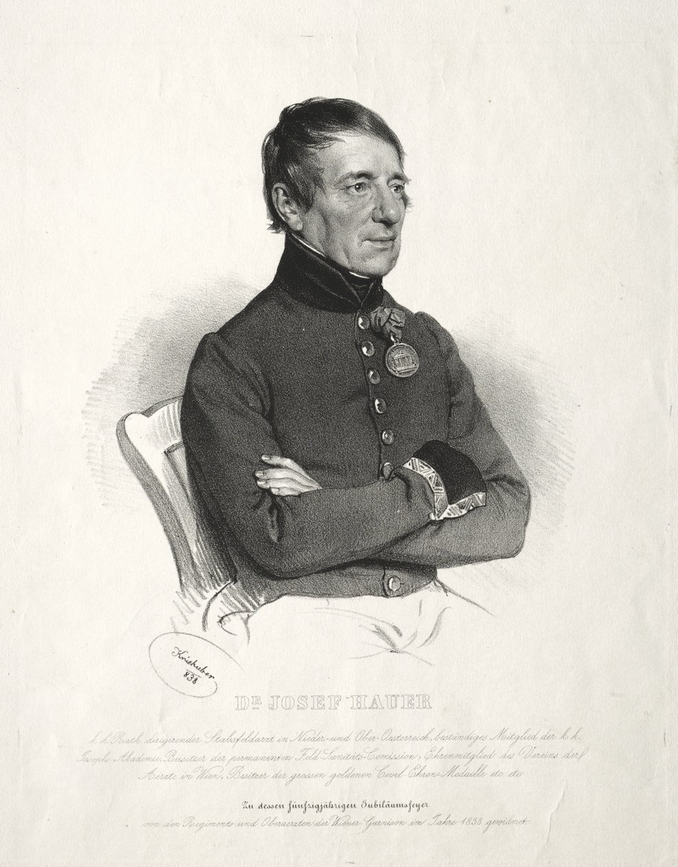 Portrait of Dr. Joseph Hauer by Josef Kriehuber