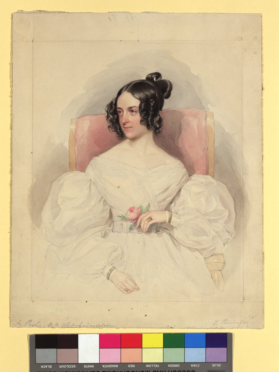 Therese Peche (1806-1882), Burgtheater Actress by Josef Kriehuber